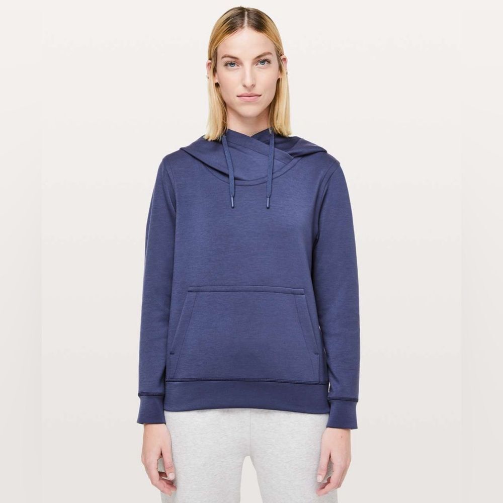 LULULEMON City Sleek Everyday Casual Hoodie in Gatsby Blue Sz 4 Small